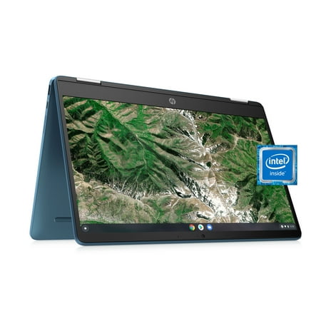Refurbished HP X360 14” Celeron 2-in-1 Touch 4GB/64GB Chromebook-Teal, Intel Celeron N4000, 4GB RAM, 64 GB eMMC, Teal, 14a-ca0030wm