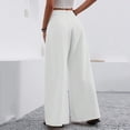 thumbnail image 4 of KLHDSF Flowy Pants for Women Casual High Waisted Wide Leg Palazzo Pants Trousers with Pocket Plus Size White XL, 4 of 5