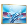 thumbnail image 3 of Designart "Fractal Fusion Blue and White Symphony I" Extra Large Abstract Framed Wall Art - Modern Blue Abstract Fractal Hallway Framed Wall Art Decor, 3 of 7