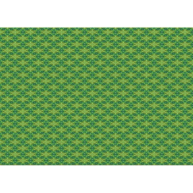 Ahgly Company Tapis Rectangulaire Lavable en Machine Intérieur Vert Transitionnel, 5 Pieds x 7 Pieds
