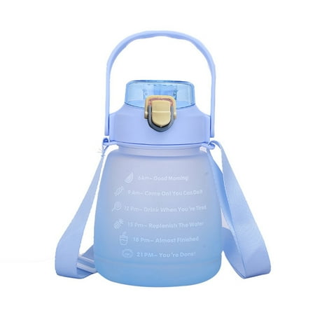 

1300ml Water Bottle with Straw Motivational Sport Water Jug with Time Marker Handle Plastic Water Bottles with Wide Mouth for Fitness Gym and Outdoor Sports