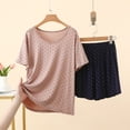 thumbnail image 2 of XYAIYT Women Polka Dot Printed Pajama Sets V Neck Short Sleeve Top High Waist Shorts 2 Pcs Summer Cute Sleepwear, 2 of 4