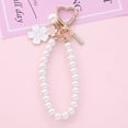 thumbnail image 1 of Alloy Keychain Pendant Cute Flower Letter Pearl Bag Pendant, 1 of 4