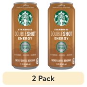 (2 pack) Starbucks Doubleshot Energy Coffee Energy Drink, 15 oz Can, Reduced Fat Milk