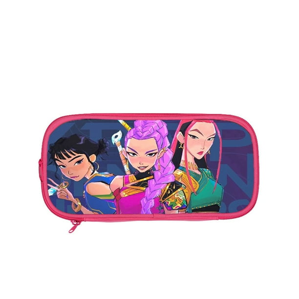 Kpop Demon Hunters Large Pencil Case with Zipper 9" Storage Pen Bag Organizer Stationery, Portable Makeup Bag Best Cute Xmas Collectible Birthday Gift
