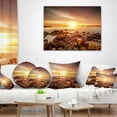 thumbnail image 4 of Designart Beautiful Sunset Over Rocky Beach - Seashore Throw Pillow - 12x20, 4 of 5