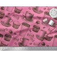 thumbnail image 3 of Soimoi polyester Crepe Fabric Burger,Cupcake & Cups Fabric Prints By Yard 42 Inch Wide, 3 of 3