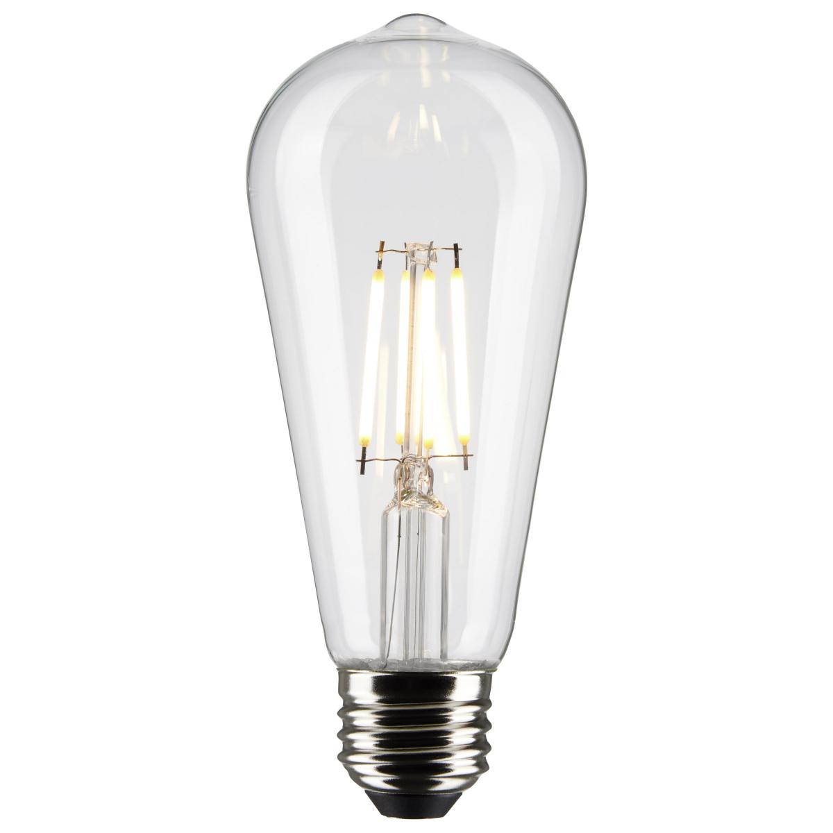Satco S21361 ST19  LED Light Bulbs 5W 120V 3000K E26 Medium Base Dimmable (6 Pack)