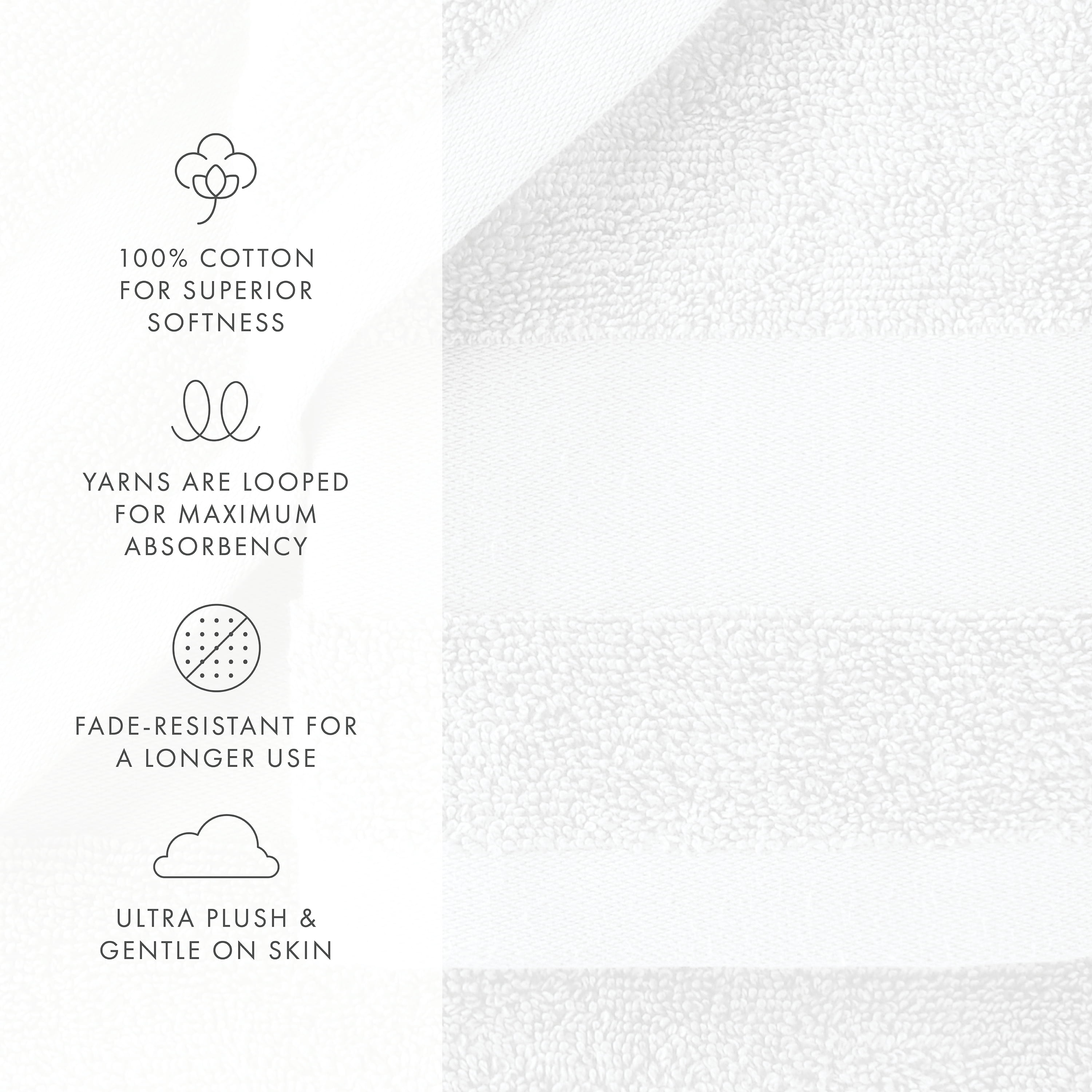 Noble Linens 4 pack Essential Cotton Bath Towels