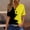 Yellow, variant on Womens Summer Tops Sevevn Women's Summer Printed Button V-Neck Short Sleeved Casual Loose Spring Top