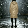 thumbnail image 6 of Long Rain Jacket Women Waterproof with Hood Lightweight Packable Zip Up Raincoats Outdoor Travel Hiking Windbreaker, 6 of 9