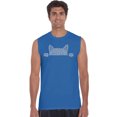 thumbnail image 1 of LA Pop Art Men's Word Art Sleeveless T-shirt - Peeking Cat, 1 of 2
