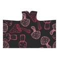 thumbnail image 3 of HATIART Couverture à Capuche Champignons Roses en Molleton Polaire Anti-Boulochage Couverture Portable Couverture 56x80 Pouces, 3 of 3