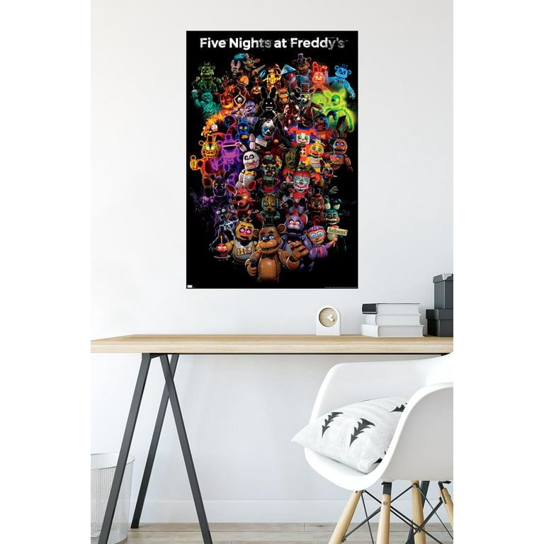 Trends International Five Nights at Freddy's Movie - Teaser One Sheet  Framed Wall Poster Prints White Framed Version 22.375 x 34 in 2023