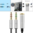thumbnail image 1 of Cable de sonido Splitter Cable Auxiliar AUX Cable de sonido Estéreo 0. Adaptador de División de Auriculares, para Micrófono Computadora Portátil Portá Gris Yotijar Adaptador divisor, 1 of 5