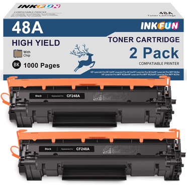 48A Toner Compatible for HP 48A Toner Cartridge for CF248A 248A for HP Laserjet Pro M15w M16a M15a M16w MFP M31w M30w MFP M29w M28w Printer (2 Black)