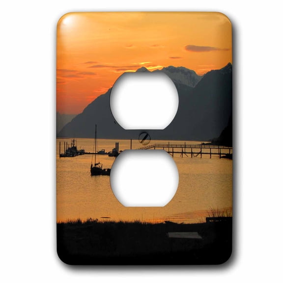 3dRose, Sunset Over Cannery Bay in Haines Alaska, 2 plug outlet cover