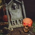 thumbnail image 4 of TIELUTT Décoration d'Halloween Squelette Lumineux Décoration de Jardin Sculpture Yeux Rouges Lumineux Squelette Salle d'Évasion Support de Lit Statue de Pied Statue de Buste Matelas Double avec Cadre de Lit, 4 of 6