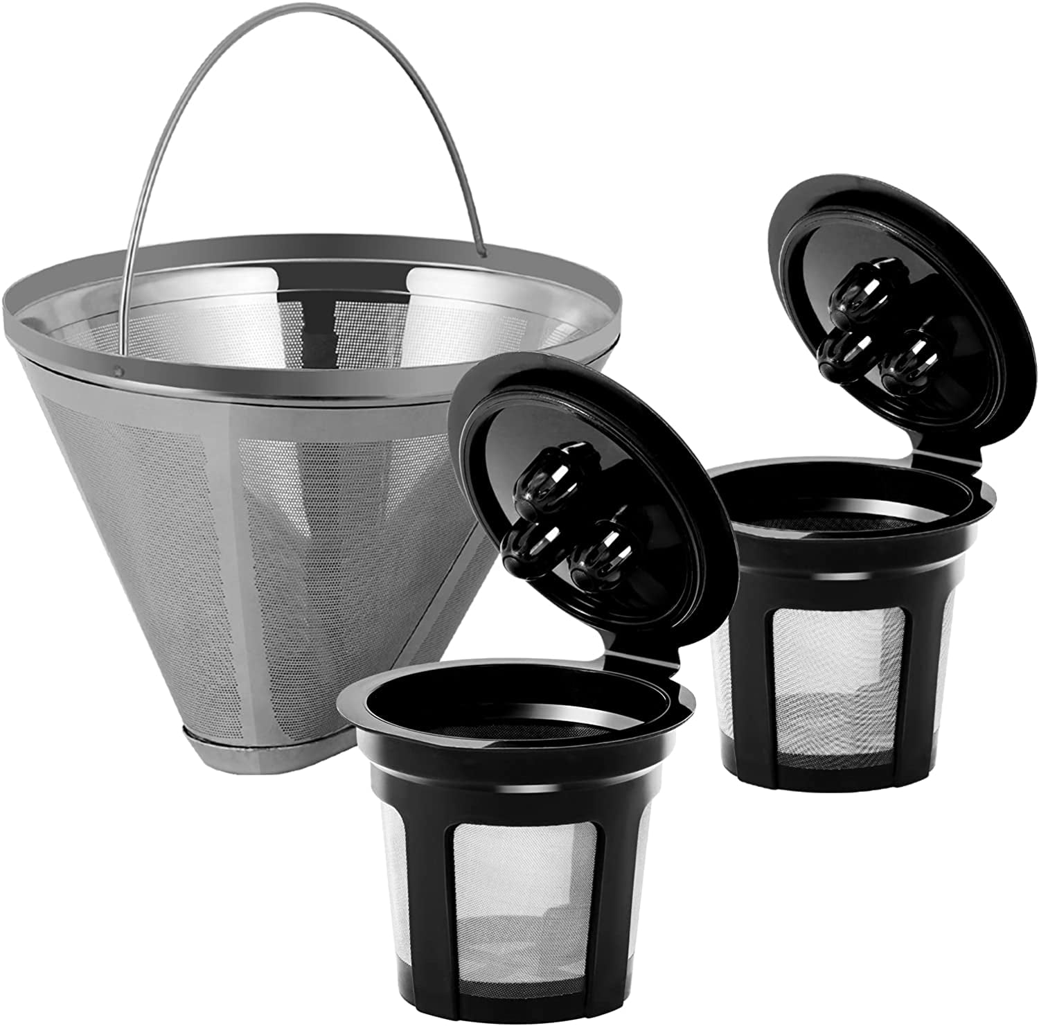 Stainless Steel Reusable Coffee Filters Basket 8-12 Cup Sturdy Permanent  Coffee Filter fit for Mr. Coffee Black & Decker Coffee Makers