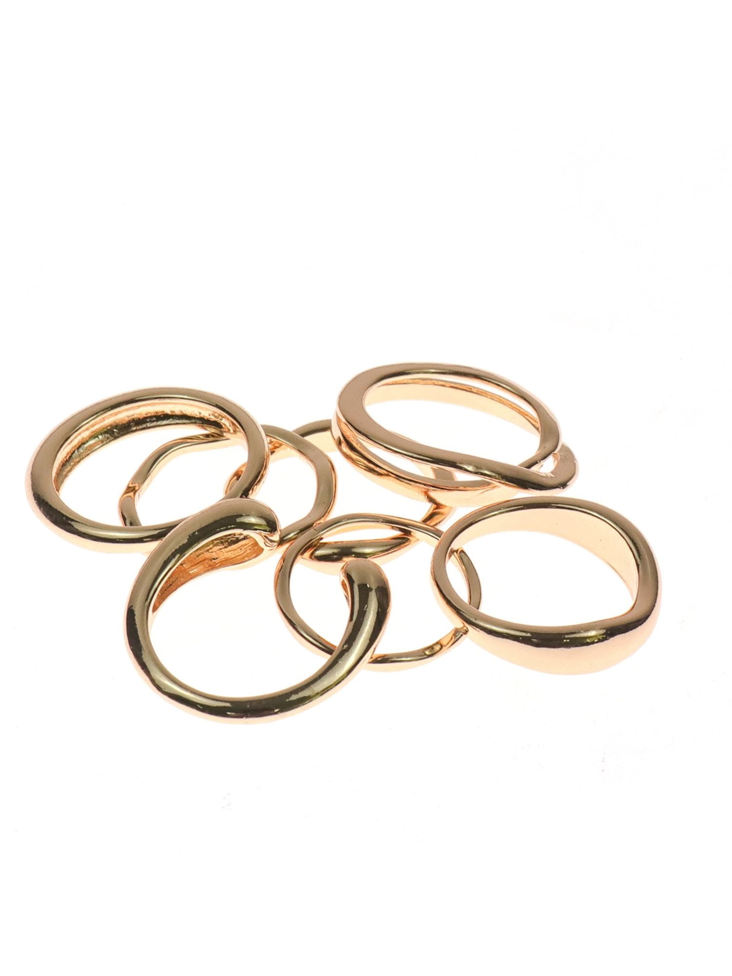 Time and Tru 7 Piece Gold Stackable Ring Set (Women's)