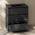 thumbnail image 6 of Liberte 30" Freestanding Bathroom Vanity in Black Oak with Black Sink Top, 6 of 6