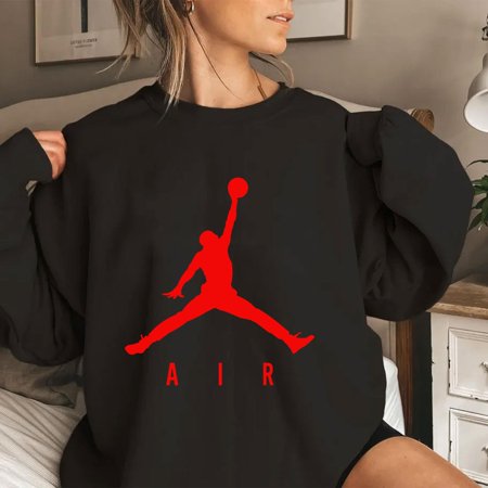 Jordan Air Red Logo Sweatshirt Air Jordan Shirt 6 Sizes S-3Xl!! Fast Ship!!
