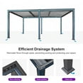 thumbnail image 5 of PURPLE LEAF 11'×18' Outdoor Louvered Pergola with Adjustable Hardtop Roof Patio Pergola Large for Fire Pit Patio Dining, Grey, 5 of 13