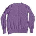 thumbnail image 5 of Huankd Women's Cardigan Sweater Long Sleeve Crewneck Basic Classic Casual Button Down Knit Soft Lightweight Top Purple 2XL, 5 of 6