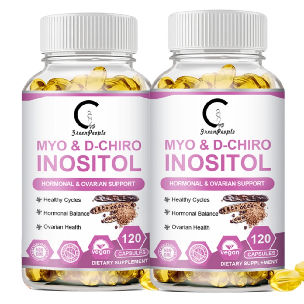 (2 Pack) GPGP GreenPeople Myo-Inositol & D-Chiro Inositol Blend Capsule | Liver Support & Fat Metabolism Dietary Supplement for Men & Women | 240 Capsules
