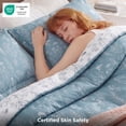 thumbnail image 4 of U by Bedsure 2 Pieces Blue Comforter Sets, Extra Long Twin-XL Bedding Set, Blue College Dorm Bedding Set Twin Size, 2 Pieces Cute Soft Floral Bedding, 4 of 12