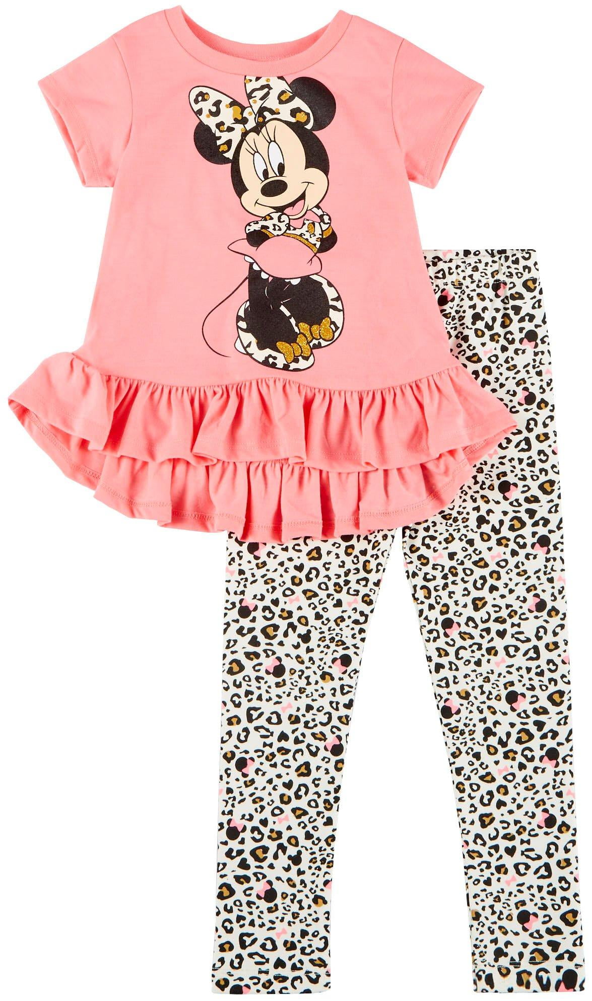 Disney - Disney Baby Girls Minnie Mouse Leopard Print Leggings Set ...