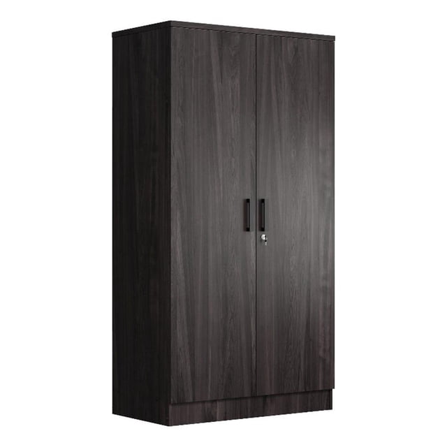 Better Home Products Harmony Armoire Garde-Robe en Bois à Deux Portes, Fini Tabac