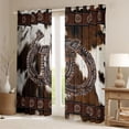 thumbnail image 2 of Manfei Boys Girls Cowboy Horseshoe Black Out Curtains,Farmhouse Animal Cow Print Curtains Pack of 2 (42x63 Each),Western Theme Bedroom Curtains,Microfiber Bedroom Decor, 2 of 6