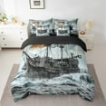 thumbnail image 2 of Erosebridal 3D Marine Ship Bed in a Bag King size, Sailing Nautical Bedding King Size, Ocean Wave Reversible Comforter Sets with Sheets, Breathable Bedroom Decoration, 7-Piece, 2 of 6
