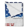 thumbnail image 2 of 4th of July Soft Flannel Fleece Blanket, American Flag Old Glory Design with Stars and Stripes Pattern Patriotic Image, Cozy Plush for Indoor and Outdoor Use, 60" x 80", Multicolor, by Ambesonne, 2 of 5