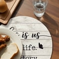 thumbnail image 4 of Round Placemats Farmhouse Style 15 inch Set of 4 Table Mats for Dining Table Funny Quote Wood Grain Heat Resistant Non-Slip Kitchen & Home Decorative Place Mat Set, 4 of 8