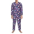 thumbnail image 3 of Sikiie mushroom colorful Skull star Mens Pajama Set, Soft Warm Long Sleeve Sleepwear, Cozy Button-Down Pjs for Men-Medium, 3 of 7