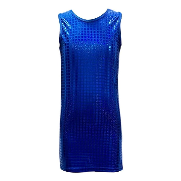 blue sequin tank dress Royal Blue Sequin Tank-Top & Layer Skirt Dress