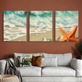 thumbnail image 6 of Shadudu Starfish Shells Beach Canvas Wall Art Living Room Bedroom Home Office Decor Set of 3 12x16 Inches Unframed 12"x16"x3pcs, 6 of 6