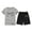 Gray, variant on WhouRiu Big Girls Outfit Set Short Sleeve Bow Print T Shirt Loose Shorts Child Comfy Streetwear Outfits Blue.Sizes 8-9
