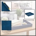 thumbnail image 3 of Decorative Serving Tray-Faux Leather Navy Shagreen Square with Gold Handles 18.11in. X 18.11in. X 1.96in. Polyurethane, 3 of 4