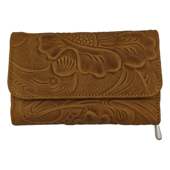 Cartera en Piel Vacuno Cincelada Fana Sofia Avellana FANA BOLSOS Cartera en Piel Vacuno