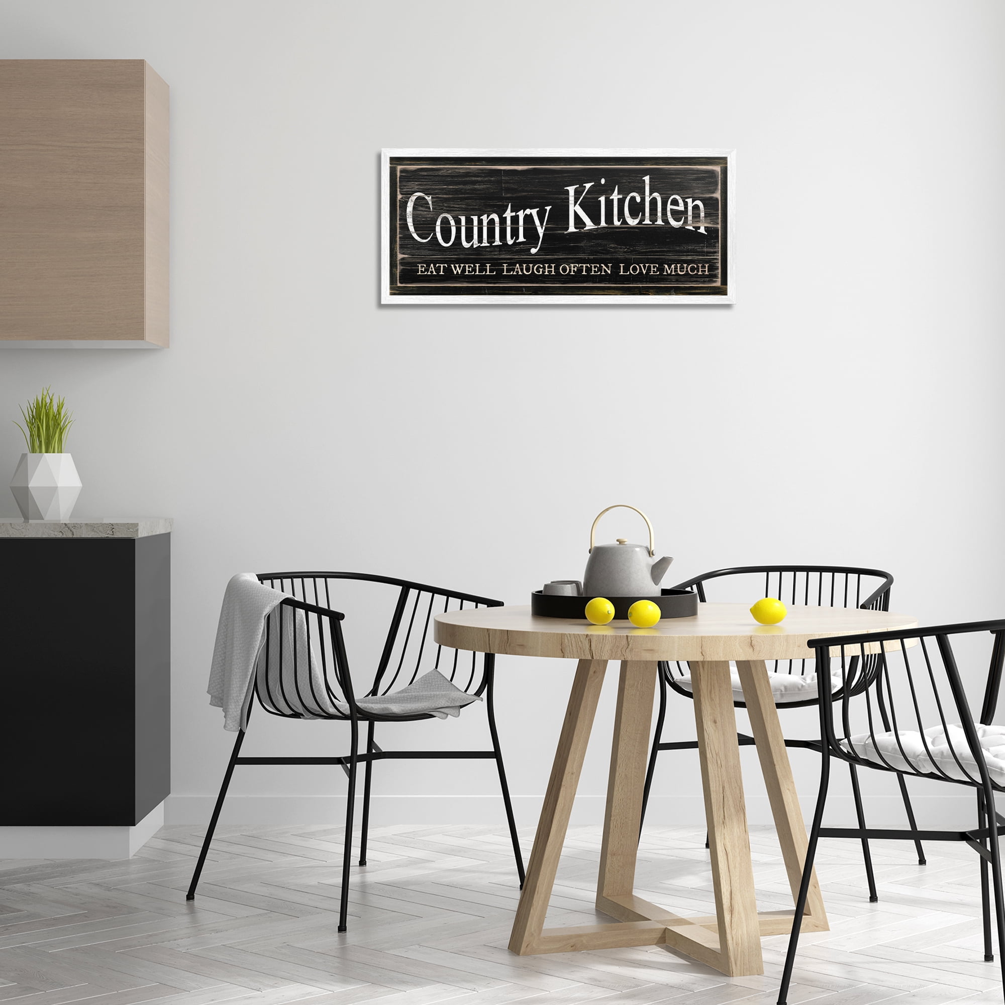 Stupell Industries Rustic Country Kitchen Typography Painting White Framed Art Print Wall Art, 30 x 13