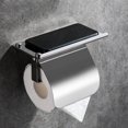 thumbnail image 4 of 3X Soporte de Papel Higiénico de Montaje En Pared de Acero Inoxidable Moderno con Estante de Teléfono Soporte de Papel En Rollo Accesorio de Baño Baño, 4 of 5