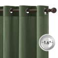 thumbnail image 2 of NICETOWN Linen Curtains 90 inches Long, Soft Faux Linen Textured Window Drapes Semi Sheer Light Filtering Grommet Vertical Drapes for Bedroom Living Room, Olive Green, 2 Panels, 2 of 8