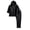 Black, variant on IWRICH Men's 2 Pieces Linen Set Casual Long Sleeve Button down Hoodies Beach Loose Fir Pants Summer Outfits White XL