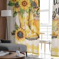thumbnail image 4 of Sunflower Sheer Curtains 72 Inches Long 2 Panels Set, Window Sheer Curtains for Living Room/Bedroom, Yellow Plaid Watercolor Bee Floral Rustic Light Filtering Rod Pocket Curtain 52'' x 72'' x 2, 4 of 7