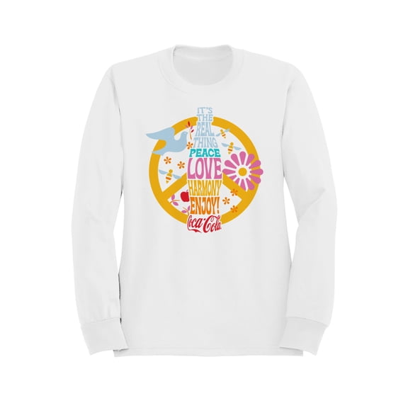Officially Licensed Coca Cola Real Thing Peace Love Harmony Women's Sweatshirt