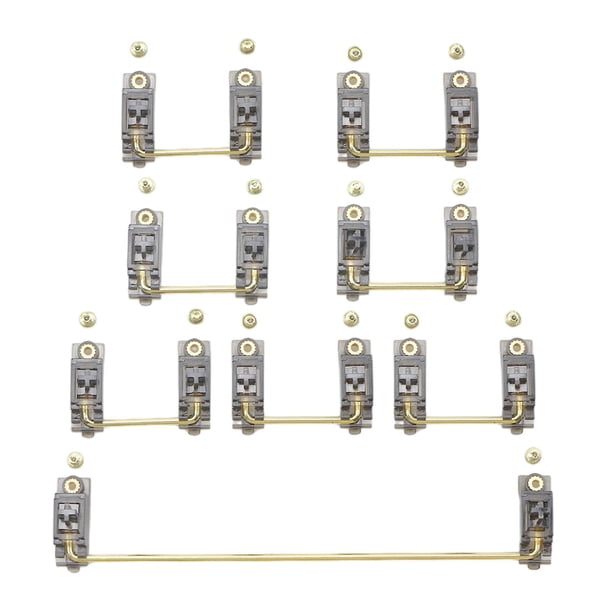 Estabilizadores de teclas atornillables de PCB chapados en oro transparente de 2U y 6,25U para MX Smokey 104 llaves