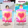 thumbnail image 6 of Kids Hooded Beach Towels Wrap for 4-12 Years,Cute Tie-dye Heart Theme Girls Swim Cover Up for Bathroom，27"x33" Quick Dry Red Bath Towel Poncho,Perfect for Travel Vacation,Pool Party,Swimming, 6 of 7